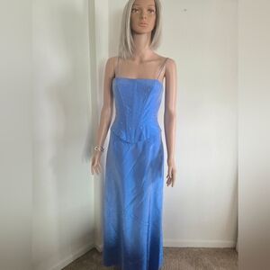 Jessica McClintock Vintage Gunne Sax Gown Size 4 Iridescent Blue Prom Formal